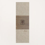 Aangepaste naam Zen Om burlap tatami print rustic  Yogamat (Voorkant)