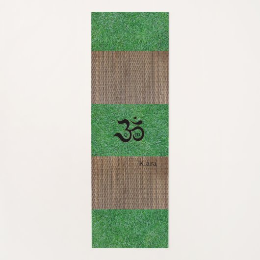 Aangepaste naam Zen Om Green Grass Tatami Print Ru Yogamat (Voorkant)