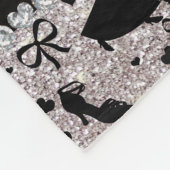 Aangepaste naam zilveren glitter ballroom dansen fleece deken (Hoek)