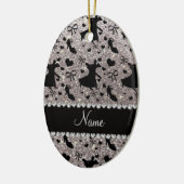 Aangepaste naam zilveren glitter ballroom dansen keramisch ornament (Links)