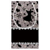 Aangepaste naam zilveren glitter ballroom dansen klein cadeauzakje (Achterkant)