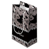 Aangepaste naam zilveren glitter ballroom dansen klein cadeauzakje (Voorkant Gekanteld)