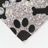 Aangepaste naam zilveren glitter-botten fleece deken (Hoek)