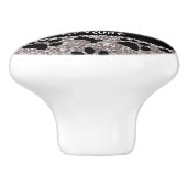 Aangepaste naam zilveren glitter-botten keramische knop (Zijkant)