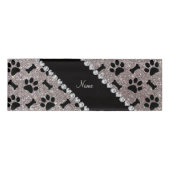Aangepaste naam zilveren glitter-botten naambadge (Voorkant)