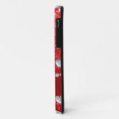 Aangepaste naam zilveren hartensleutels neonrood g Case-Mate iPhone case (Achterkant/links)