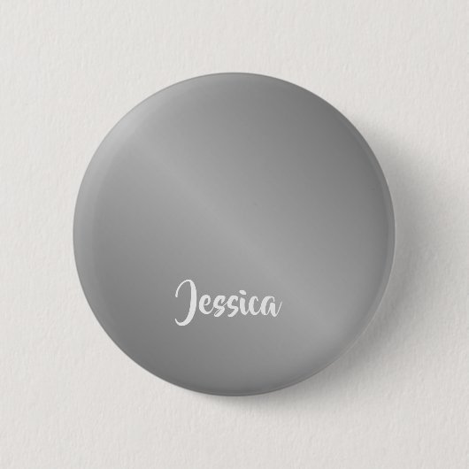 Aangepaste naam zilveren verloop ronde button 5,7 cm (Voorkant)