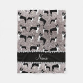 Aangepaste naam zilverglitter boston shiier fleece deken (Voorkant)