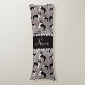 Aangepaste naam zilverglitter boston shiier lichaamskussen (Voorkant Verticaal)