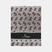 Aangepaste naam zilverglitter-dollartekens fleece deken (Voorkant)