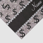 Aangepaste naam zilverglitter-dollartekens tissuepapier (Detail)