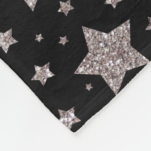 Aangepaste naam: zilverglitter sterren en manen fleece deken (Hoek)