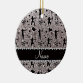 Aangepaste naam zilverglitterarchie keramisch ornament (Rechts)