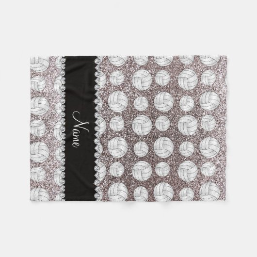 Aangepaste naam: zilverglittervolleyballen fleece deken (Voorkant (Horizontaal))