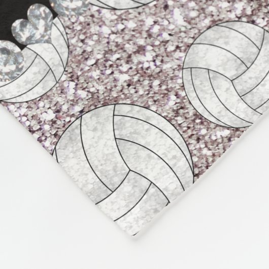 Aangepaste naam: zilverglittervolleyballen fleece deken (Hoek)