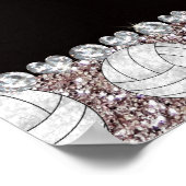 Aangepaste naam: zilverglittervolleyballen poster (Hoek)