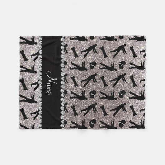Aangepaste naam: zilverglitterzombies fleece deken (Voorkant (Horizontaal))