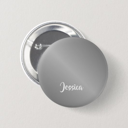 Aangepaste naam zilvergradiënt ronde button 5,7 cm (Voorkant /achterkant)