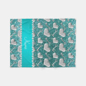 Aangepaste naam zilverharten kalkooisegelaar fleece deken (Voorkant (Horizontaal))