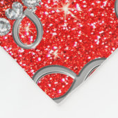 Aangepaste naam zilverkleurige inktvis, neonrood g fleece deken (Hoek)