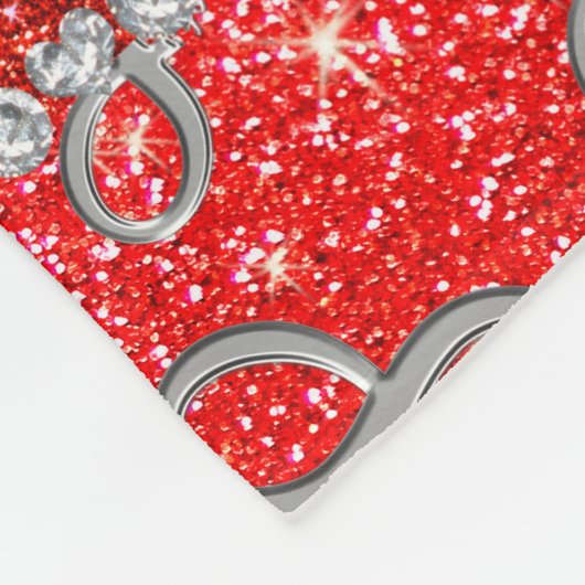 Aangepaste naam zilverkleurige inktvis, neonrood g fleece deken (Hoek)