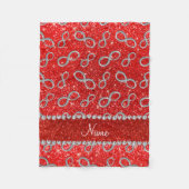 Aangepaste naam zilverkleurige inktvis, neonrood g fleece deken (Voorkant)