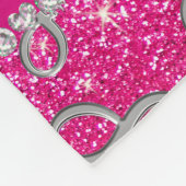 Aangepaste naam zilverkleurige neonige hete roze g fleece deken (Hoek)