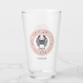 Aangepaste Naam Zodiac Sign Cancer Glas (Achterkant)