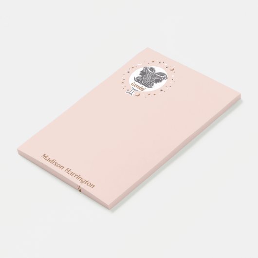 Aangepaste Naam Zodiac Sign Gemini Post-it® Notes (Schuin)