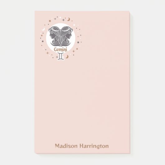 Aangepaste Naam Zodiac Sign Gemini Post-it® Notes (Voorkant)