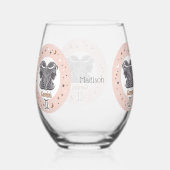 Aangepaste Naam Zodiac Sign Gemini Wijnglas Zonder Voet (Voorkant)