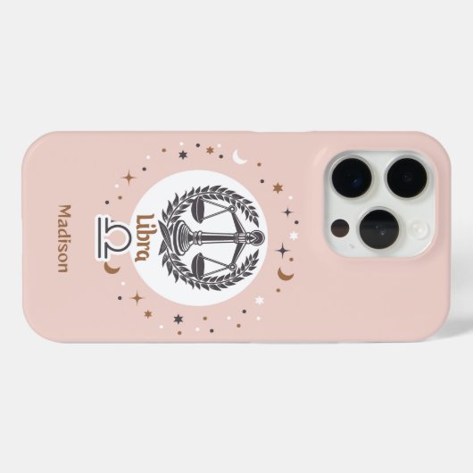 Aangepaste naam Zodiac Sign Libra Case-Mate iPhone Case (Achterkant (horizontaal))