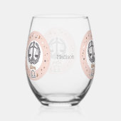 Aangepaste naam Zodiac Sign Libra Wijnglas Zonder Voet (Voorkant)