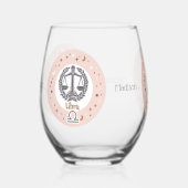 Aangepaste naam Zodiac Sign Libra Wijnglas Zonder Voet (Links)