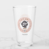 Aangepaste naam Zodiac Sign Vissen Glas (Achterkant)