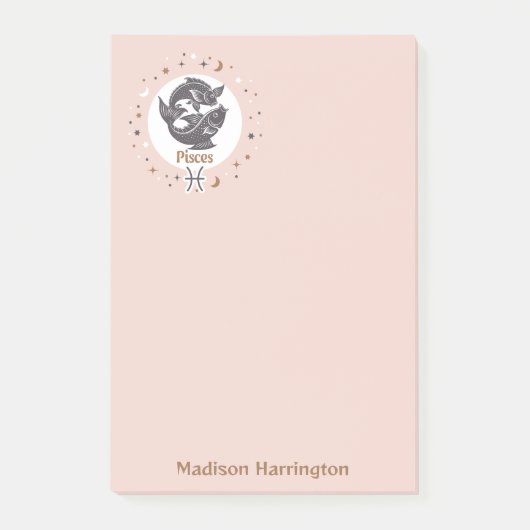 Aangepaste naam Zodiac Sign Vissen Post-it® Notes (Voorkant)