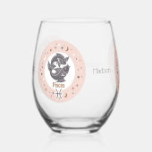 Aangepaste naam Zodiac Sign Vissen Wijnglas Zonder Voet (Links)