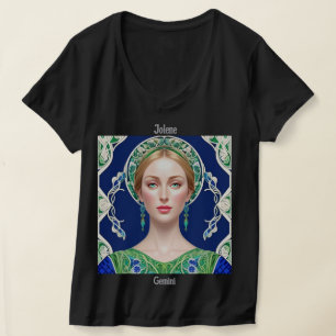 Aangepaste naam Zodiac teken Vrouwen V-hals T-shirt