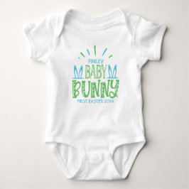 Aangepaste NAAM Zoete Baby Konijn Eerste Pasen Eie Romper