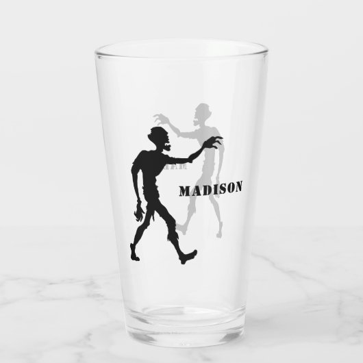 Aangepaste naam Zombie pint glas (Achterkant)