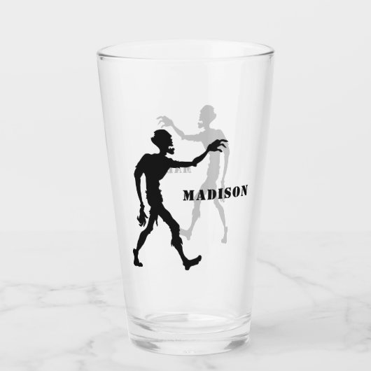 Aangepaste naam Zombie pint glas (Voorkant)