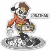 Aangepaste naam Zombie Skater Sticker (Voorkant)