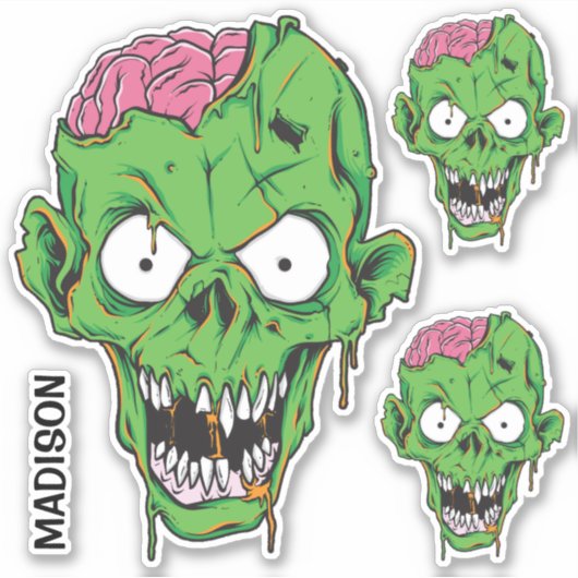 Aangepaste naam Zombie-stickers Sticker (Voorkant)