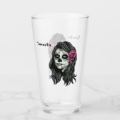 Aangepaste naam Zombie Woman pint glass Glas (Voorkant)