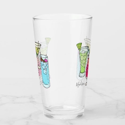 Aangepaste naam Zomer Cocktails pint glas (Rechts)