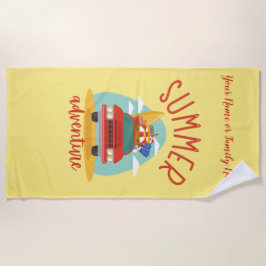 Aangepaste naam zomeravontuurvakantie strandlaken