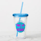 Aangepaste naam zomervakantie Blauw Paars Acryl Drinkbeker (Achterkant)