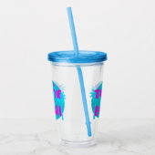Aangepaste naam zomervakantie Blauw Paars Acryl Drinkbeker (Links)