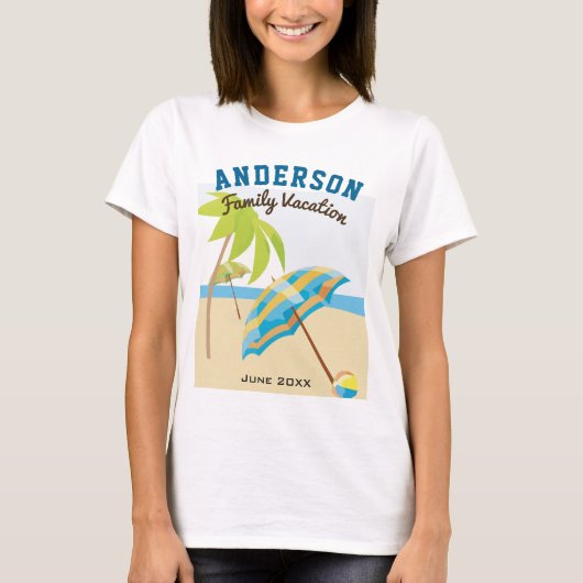 Aangepaste naam zomervakantie t-shirt (Voorkant)