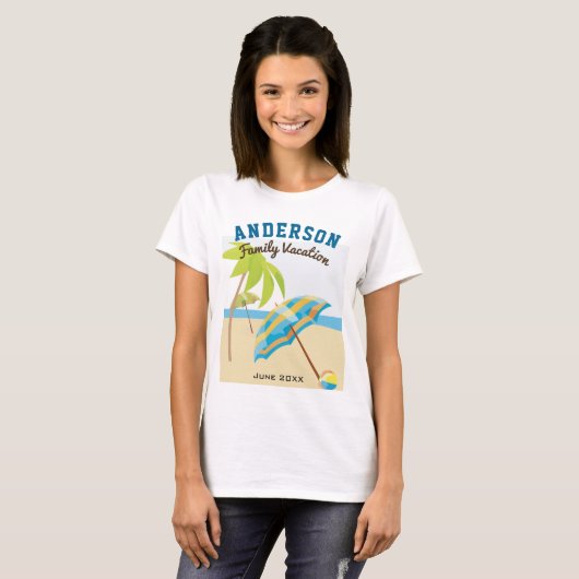 Aangepaste naam zomervakantie t-shirt (Voorkant volledig)